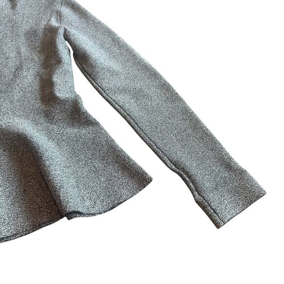 Theory Grey Marled Zip-Down Peplum Sweater Jacket Stretch Size Large Women's - Picture 8 of 10